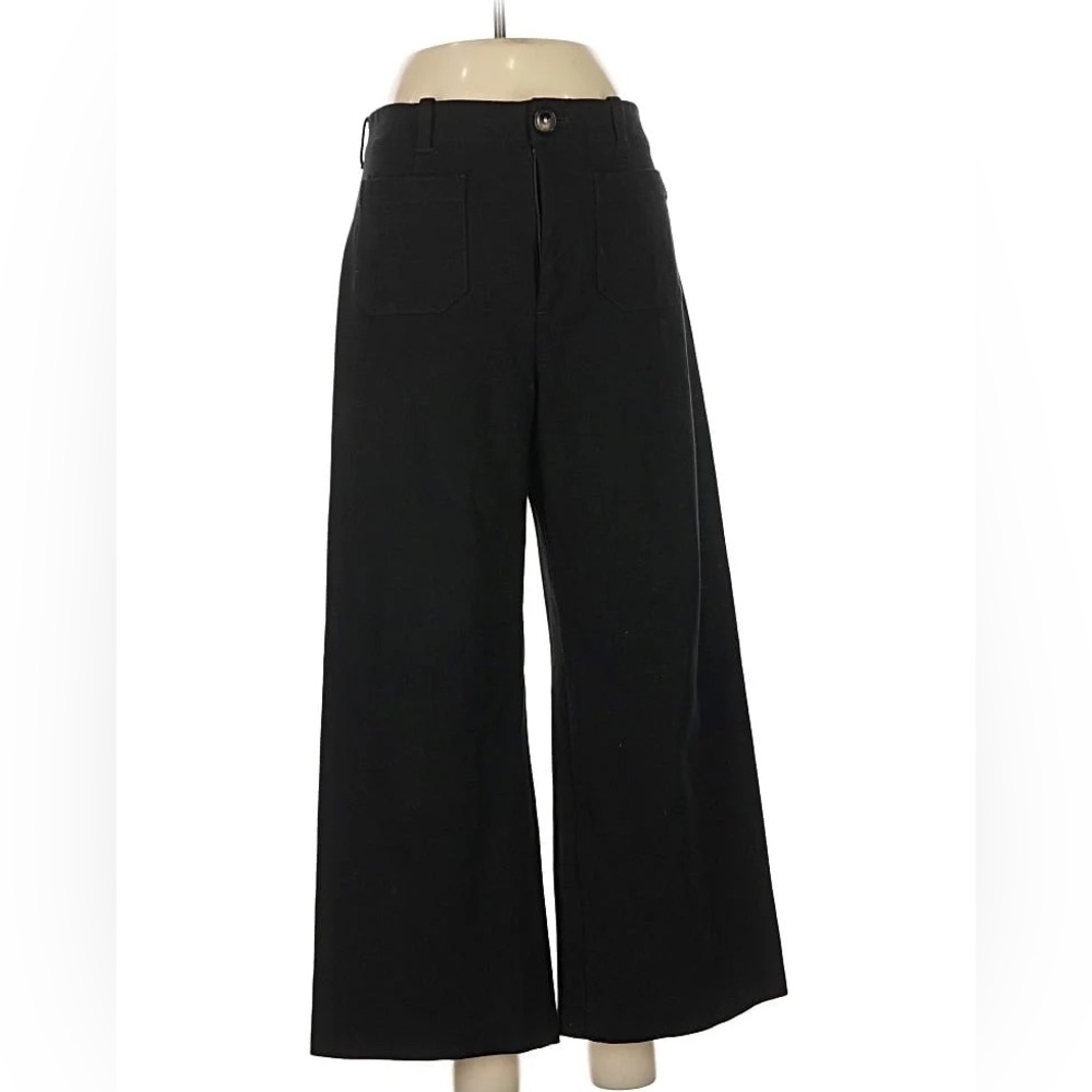 Maeve by Anthropologie Charcoal Wide-Leg Pants